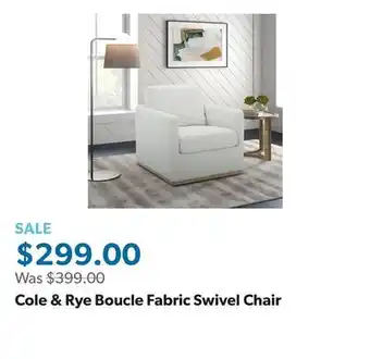 Sam's Club Cole & Rye Boucle Fabric Swivel Chair offer