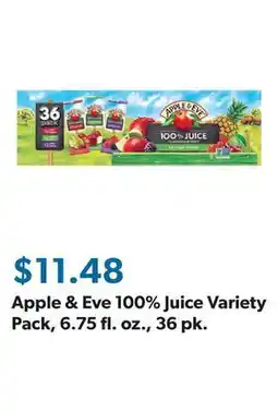 Sam's Club Apple & Eve 100% Juice Variety Pack, 6.75 fl. oz., 36 pk offer