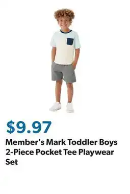 Sam's Club Member's Mark Toddler Boys 2-Piece Pocket Tee Playwear Set offer
