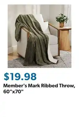 Sam's Club Member's Mark Ribbed Throw, 60x70 offer