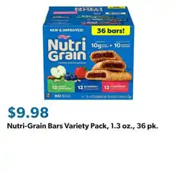 Sam's Club Nutri-Grain Bars Variety Pack, 1.3 oz., 36 pk offer
