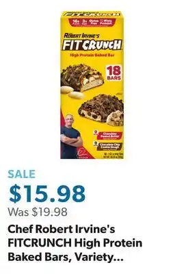 Sam's Club Chef Robert Irvine's FITCRUNCH High Protein Baked Bars, Variety Pack, 1.62 oz. 18 ct offer