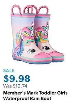 Sam's Club Member's Mark Toddler Girls Waterproof Rain Boot offer