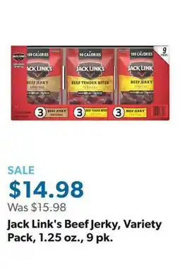 Sam's Club Jack Link's Beef Jerky, Variety Pack, 1.25 oz., 9 pk offer