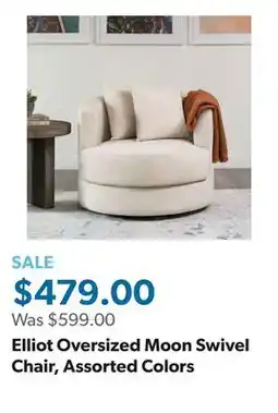 Sam's Club Elliot Oversized Moon Swivel Chair, Assorted Colors offer