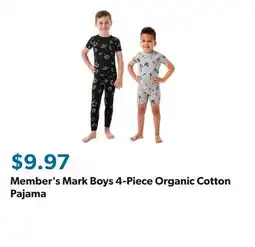 Sam's Club Member's Mark Boys 4-Piece Organic Cotton Pajama offer