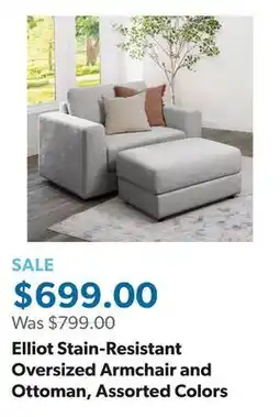 Sam's Club Elliot Stain-Resistant Oversized Armchair and Ottoman, Assorted Colors offer
