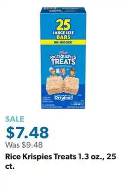 Sam's Club Rice Krispies Treats 1.3 oz., 25 ct offer