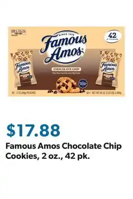 Sam's Club Famous Amos Chocolate Chip Cookies, 2 oz., 42 pk offer