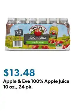 Sam's Club Apple & Eve 100% Apple Juice 10 oz., 24 pk offer