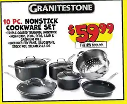 Ollie's GRANITESTONE 10 PC. NONSTICK COOKWARE SET offer