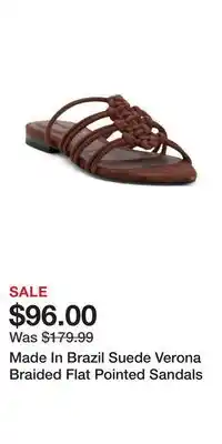 TJ Maxx Made In Brazil Suede Verona Braided Flat Pointed Sandals offer