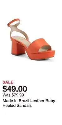 TJ Maxx Made In Brazil Leather Ruby Heeled Sandals offer