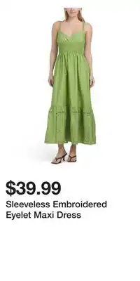 TJ Maxx Sleeveless Embroidered Eyelet Maxi Dress offer