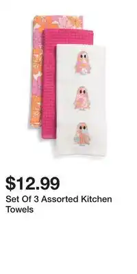 TJ Maxx Set Of 3 Assorted Kitchen Towels offer