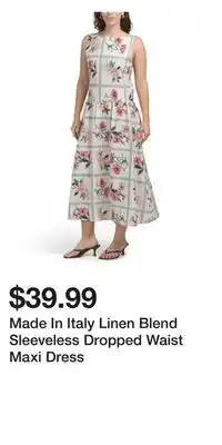 TJ Maxx Made In Italy Linen Blend Sleeveless Dropped Waist Maxi Dress offer