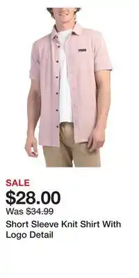 TJ Maxx Short Sleeve Knit Shirt With Logo Detail offer