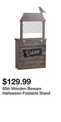 TJ Maxx 65in Wooden Beware Halloween Foldable Stand offer