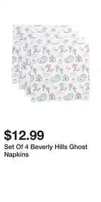 TJ Maxx Set Of 4 Beverly Hills Ghost Napkins offer