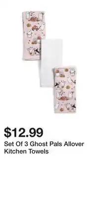 TJ Maxx Set Of 3 Ghost Pals Allover Kitchen Towels offer