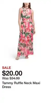 TJ Maxx Tammy Ruffle Neck Maxi Dress offer