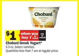 Meijer Chobani Greek Yogurt offer