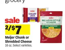 Meijer Meijer Chunk or Shredded Cheese offer