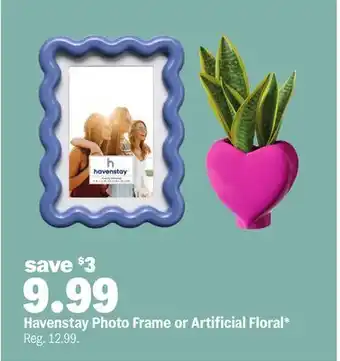 Meijer Havenstay Photo Frame or Artificial Floral offer