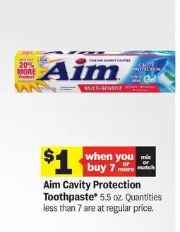 Meijer Aim Cavity Protection Toothpaste offer