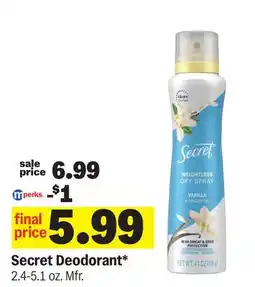 Meijer Secret Deodorant offer