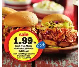 Meijer Whole Pork Shoulder Butt Roast offer
