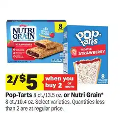 Meijer Pop-Tarts 8 ct./13.5 oz. or Nutri Grain* 8 ct./10.4 oz offer