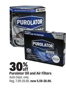 Meijer Purolator Oil and Air Filters offer