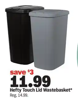 Meijer Hefty Touch Lid Wastebasket offer
