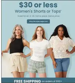 Meijer Women's Shorts or Tops offer