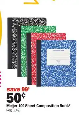 Meijer Meijer 100 Sheet Composition Book offer