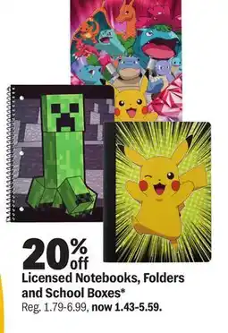 Meijer Licensed Notebooks, Folders and School Boxes offer