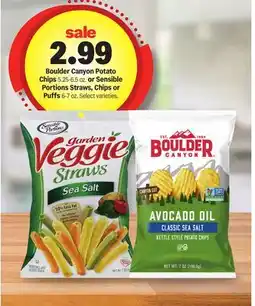 Meijer Boulder Canyon Potato Chips 5.25-6.5 oz. or Sensible Portions Straws, Chips or Puffs 6-7 oz offer