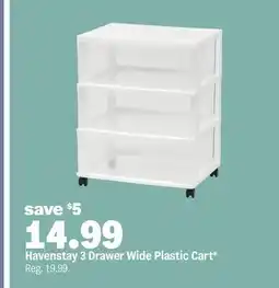 Meijer Havenstay 3 Drawer Wide Plastic Cart offer
