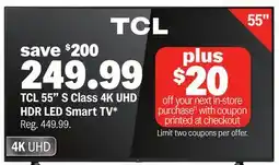 Meijer TCL 55 S Class 4K UHD HDR LED Smart TV offer
