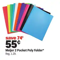 Meijer Meijer 2 Pocket Poly Folder offer