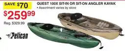 Dunham's Sports PELICAN QUEST 100X SIT-IN OR SIT-ON ANGLER KAYAK offer