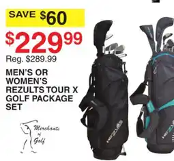 Dunham's Sports MEN'S OR WOMEN'S REZULTS TOUR X GOLF PACKAGE SET offer