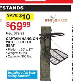 Dunham's Sports BIG GAME CAPTAIN HANG-ON WITH FLEX TEK SEAT offer