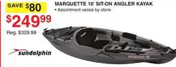 Dunham's Sports SUNDOLPHIN MARQUETTE 10' SIT-ON ANGLER KAYAK offer