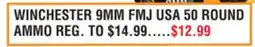 Dunham's Sports WINCHESTER 9MM FMJ USA 50 ROUND AMMO offer