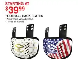 Dunham's Sports FOOTBALL BACK PLATES offer