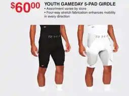 Dunham's Sports UNDER ARMOUR YOUTH GAMEDAY 5-PAD GIRDLE offer