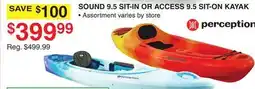 Dunham's Sports PERCEPTION SOUND 9.5 SIT-IN OR ACCESS 9.5 SIT-ON KAYAK offer