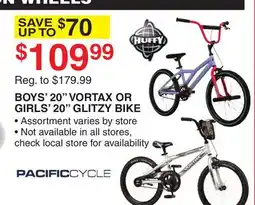 Dunham's Sports BOYS' 20 VORTAX OR GIRLS' 20 GLITZY BIKE offer